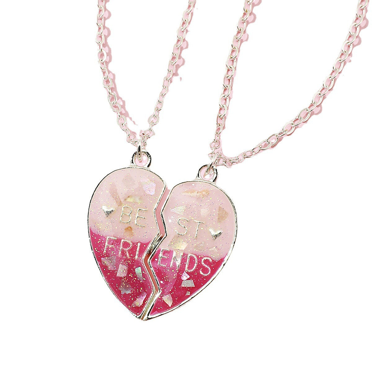 Girl's BFF Multicolored Enameled Magnetic Heart Friendship Necklaces -  DroneUp Delivery